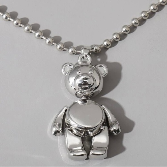 3/$30 🤍 Chunky Long Teddy Bear Charm Necklace - Picture 3 of 3